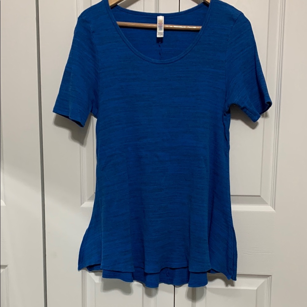 LuLaRoe Fit and Flare Blue Short Sleeve Shirt